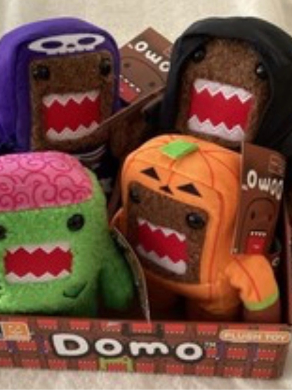 Domo Halloween Plush Assortment - Orange, Green, Purple, Black